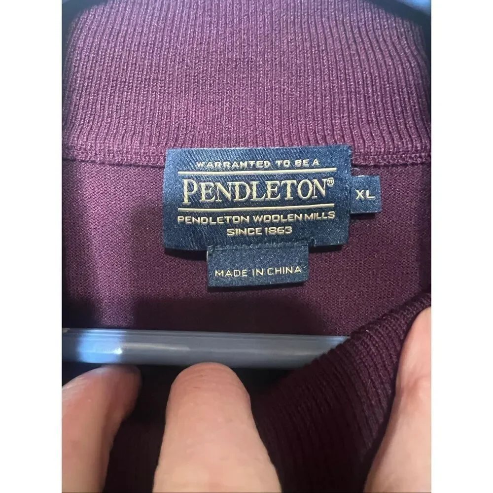 Pendleton Burgundy Mock Neck Sweater Women's Sz XL Silk Blend Exc Cond
